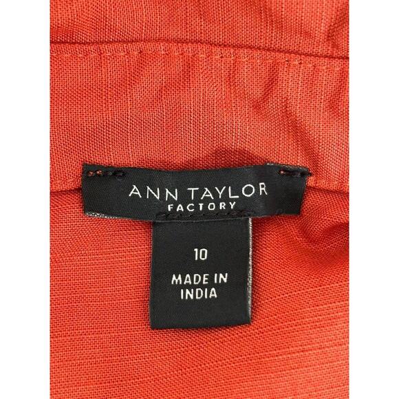 Ann Taylor Dress Womens Size 10 Cranberry Sleeveless Faux Wrap Casual Midi - Picture 8 of 14